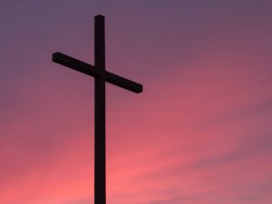 cross silhouette at sunset