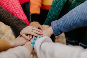 group hand shake