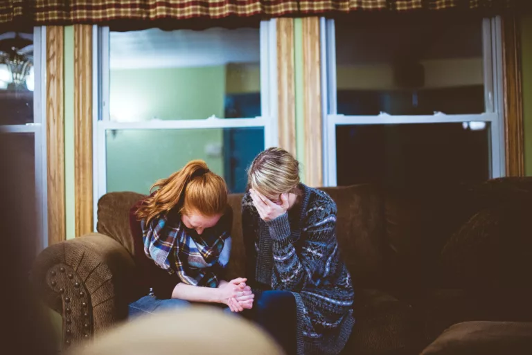 praying on couch