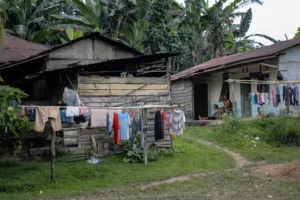 home and clothing lines in rural indonesia