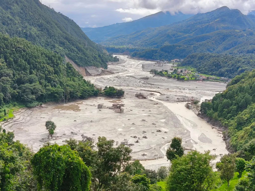 flooded valley in nepal
